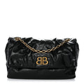 Balenciaga Arena Calfskin Medium Monaco Chain Shoulder Bag Black