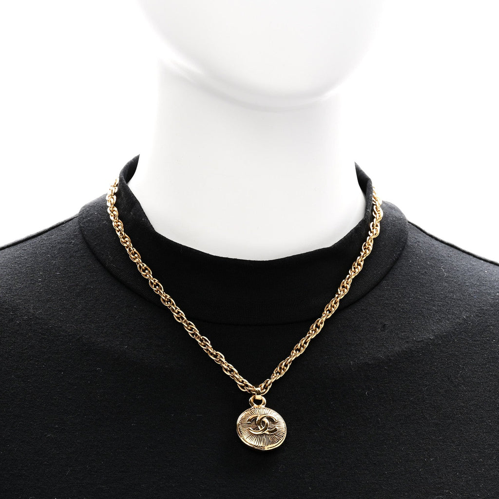 Chanel CC Pendant Necklace Gold