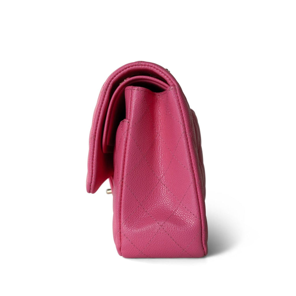 Chanel 23S Pink Caviar Quilted Classic Flap Medium Light Gold Hardware