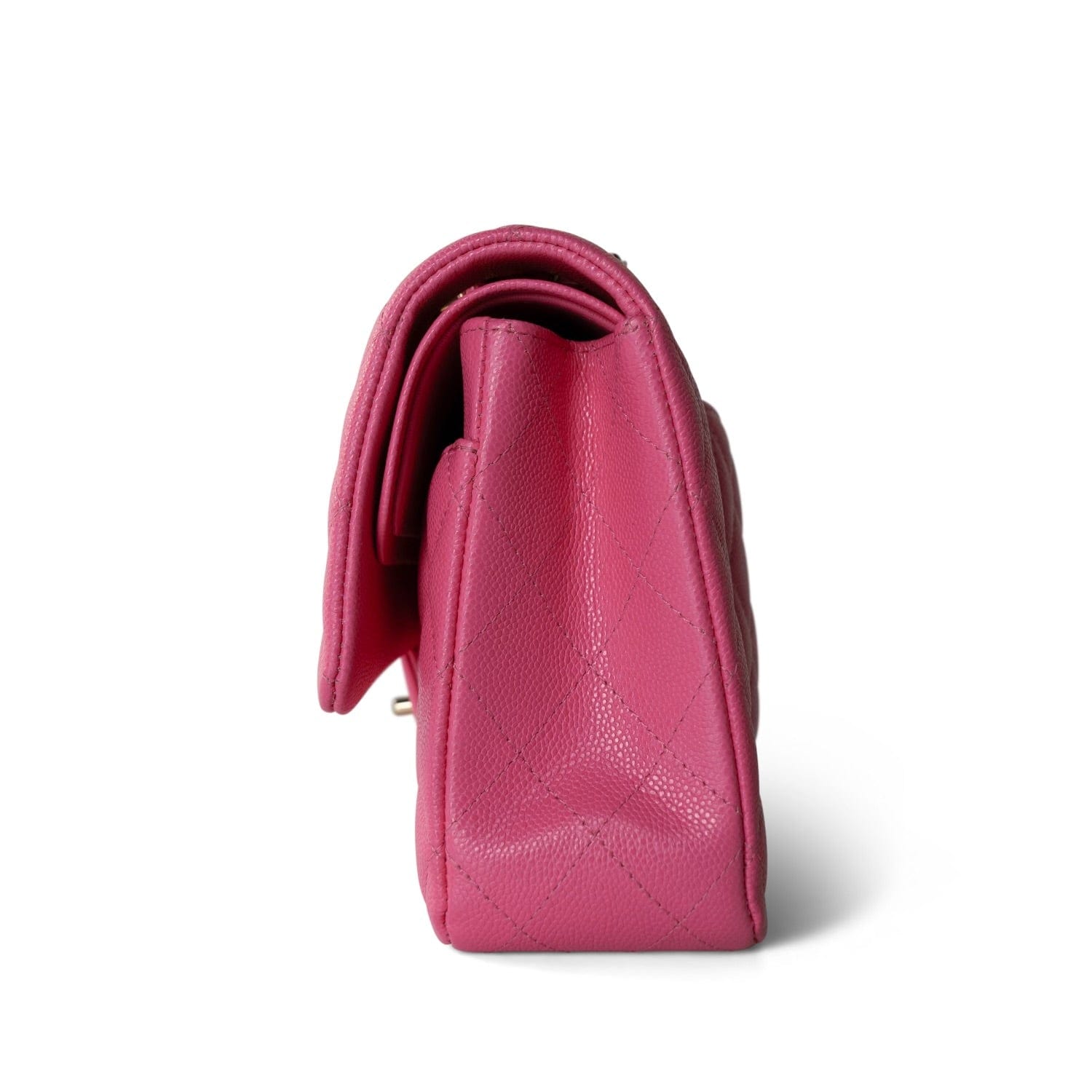 Chanel 23S Pink Caviar Quilted Classic Flap Medium Light Gold Hardware