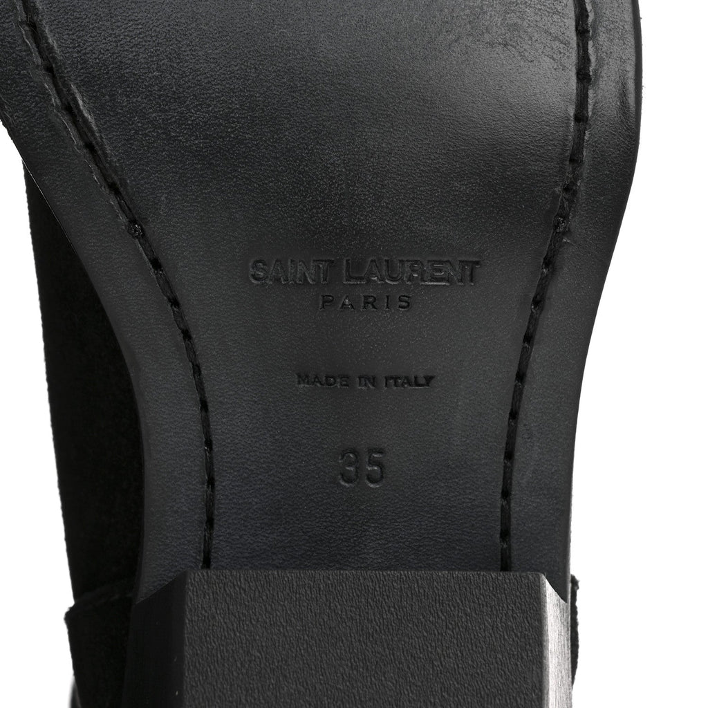 Saint Laurent Suede Eastwood Western Boots 35 Black
