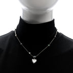 Gucci Sterling Silver Cubic Zirconia Blind For Love Pendant Necklace Pink Blue