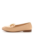 Chanel Lambskin Pearl CC Loafers 36 Beige