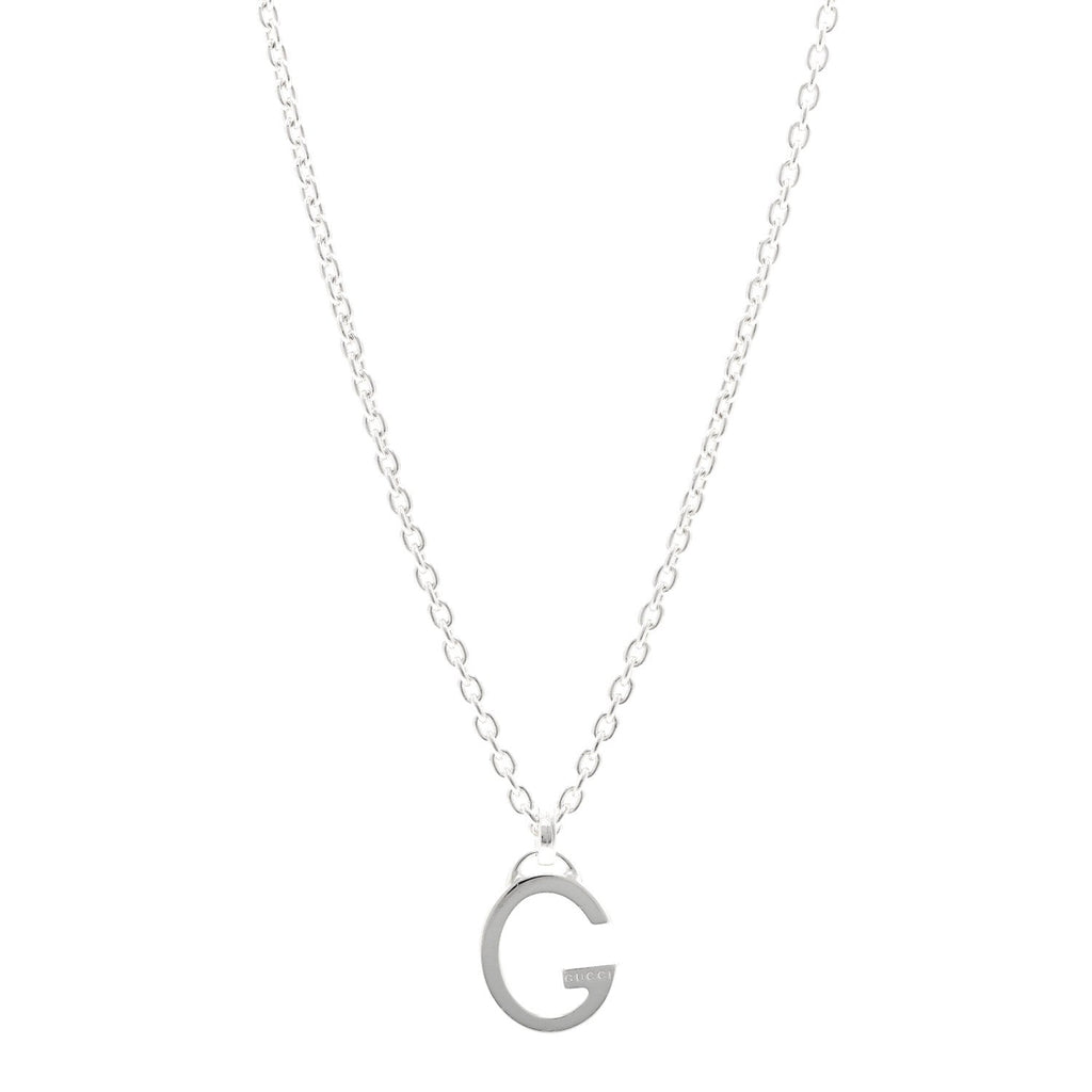 Gucci Sterling Silver G Pendant Necklace