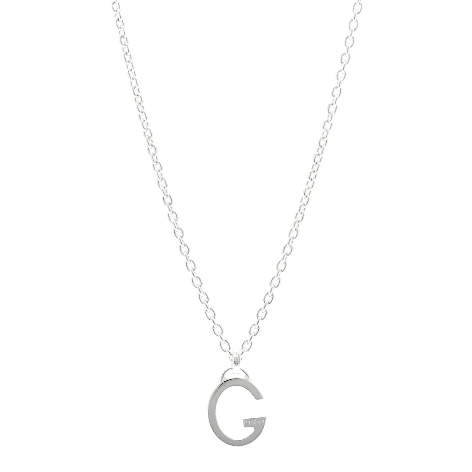 Gucci Sterling Silver G Pendant Necklace