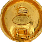 Chanel Metal Quilted Round CC Clip On Earrings Gold