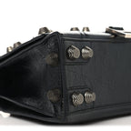 Balenciaga Arena Lambskin Medium Hourglass X Le Cagole Top Handle Bag Black