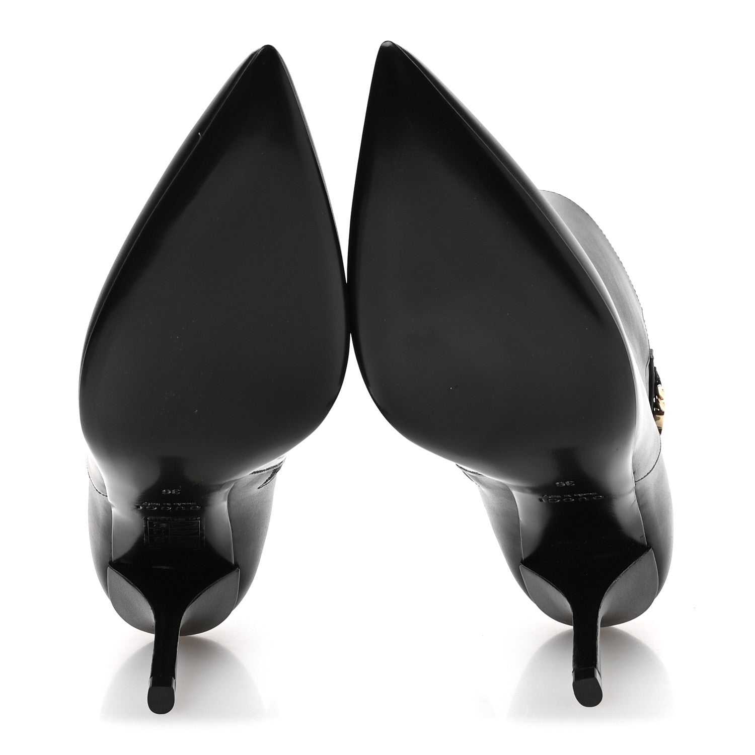 Gucci Calfskin Signoria Ankle Boots 36 Black