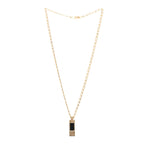 Christian Dior Metal CD Bar Necklace Gold Black