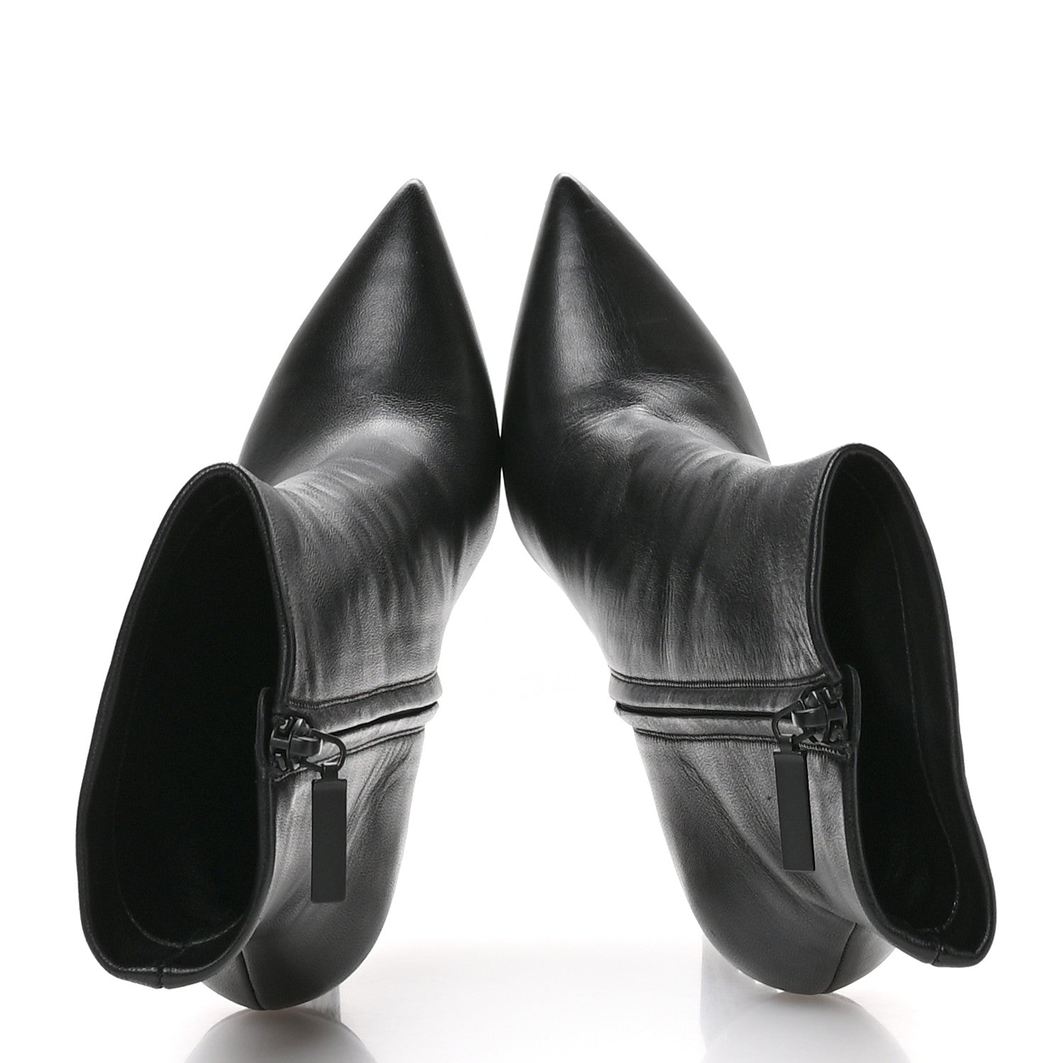 Saint Laurent Calfskin Opyum Ankle Boots 40 Black