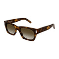 Saint Laurent Sunglasses Square Full Rim, Transparent Frame and Green Lens SL402008