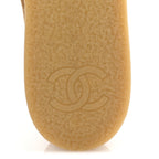 Chanel Suede Calfskin Pearl CC Moccasin Loafers 36.5 Dark Beige