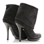 Gucci Suede Platform Foldover Ankle Boots 35 Grey
