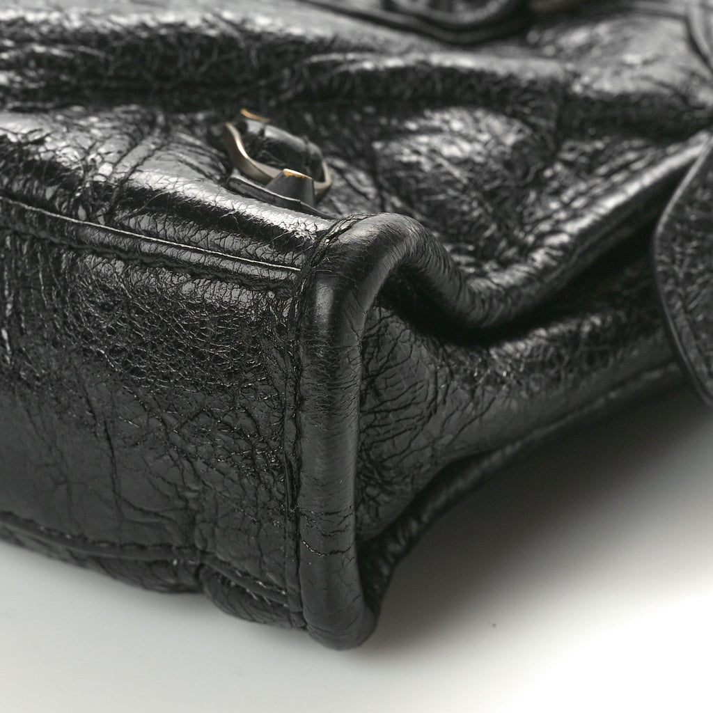 Balenciaga Agneau Classic Gold Hardware Nano City Black