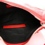 Balenciaga Agneau Arena Le Cagole Shoulder Bag XS Tomato Red