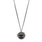 Chanel Resin Crystal Lambskin Ball Mirror Necklace Black Silver