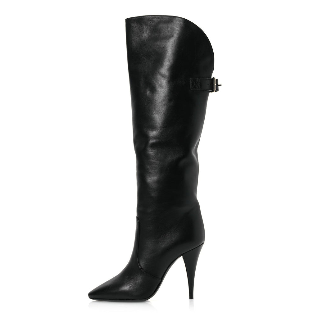 Saint Laurent Lambskin Koller 110 Tall Boots 36.5 Black