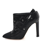 Chanel Lambskin Quilted CC Cap Toe Booties 38 Black