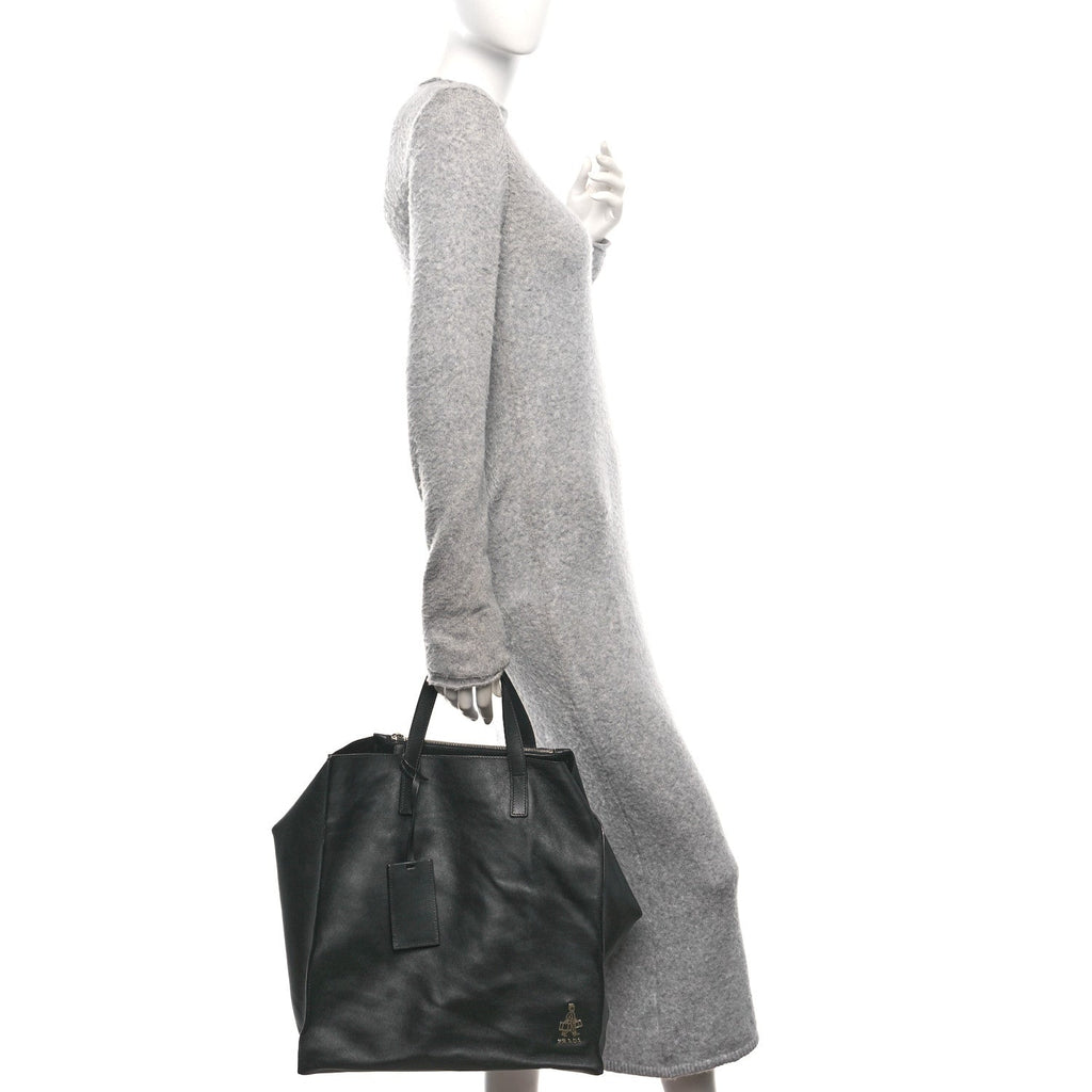Prada Soft Calfskin Tote Black