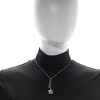 Chanel Enamel Crystal Pearl CC Camellia Drop Necklace Gold Black