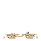 Chanel Resin Star Twisted CC Drop Earrings Blue Gold