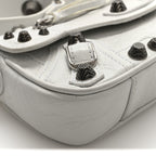 Balenciaga Agneau Arena Le Cagole Sling Bag XS Optic White