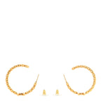 Chanel Crystal Heart CC Hoop Earrings Gold