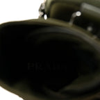 Prada Spazzolato Rois Re-Nylon Metal Triangle Logo Monolith Pouch Pocket 55mm Boots 37.5 Militare