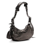 Balenciaga Metallic Agneau Arena Le Cagole Shoulder Bag XS Dark Bronze