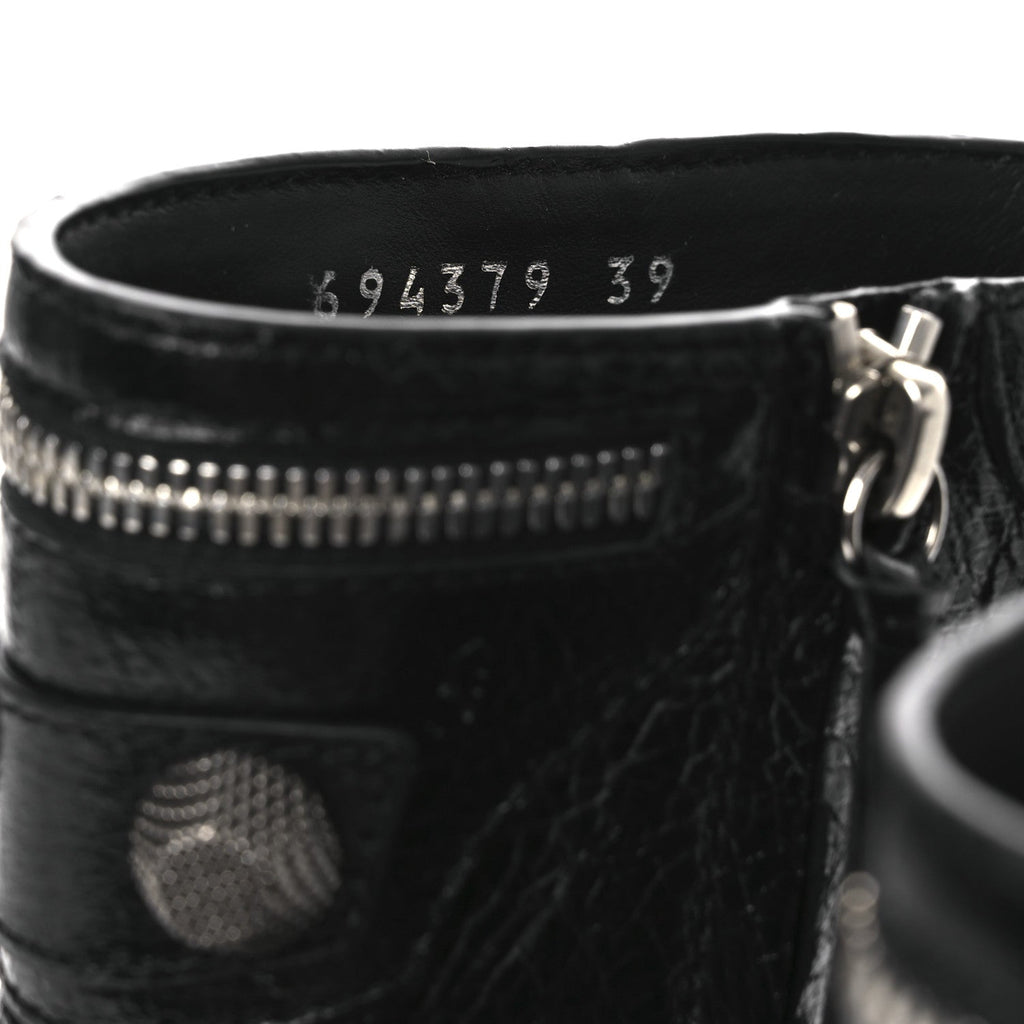 Balenciaga Agneau Arena Cagole 90mm Ankle Boots 39 Black