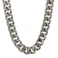 Saint Laurent Metal Curb Chain Necklace Oxidized Silver