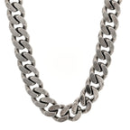 Saint Laurent Metal Curb Chain Necklace Oxidized Silver