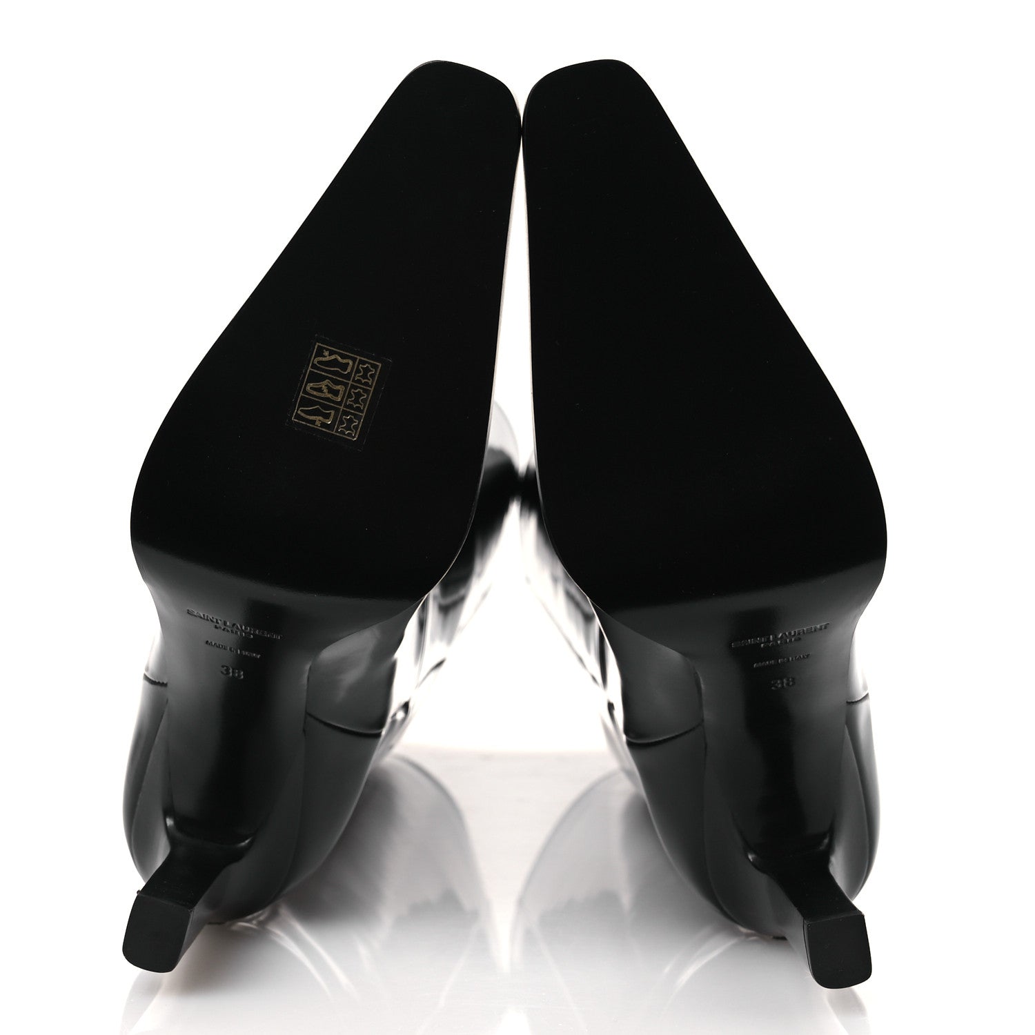 Saint Laurent Vitello Marilyn Nina 95 Knee High Boots 38 Black