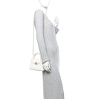 Chanel Shiny Aged Calfskin Quilted Nano Kelly Shopper White
