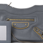 Balenciaga Chevre Gold Metallic Edge Hardware Hip Gris Acier
