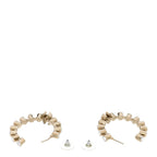 Chanel Crystal CC Hoop Earrings Gold