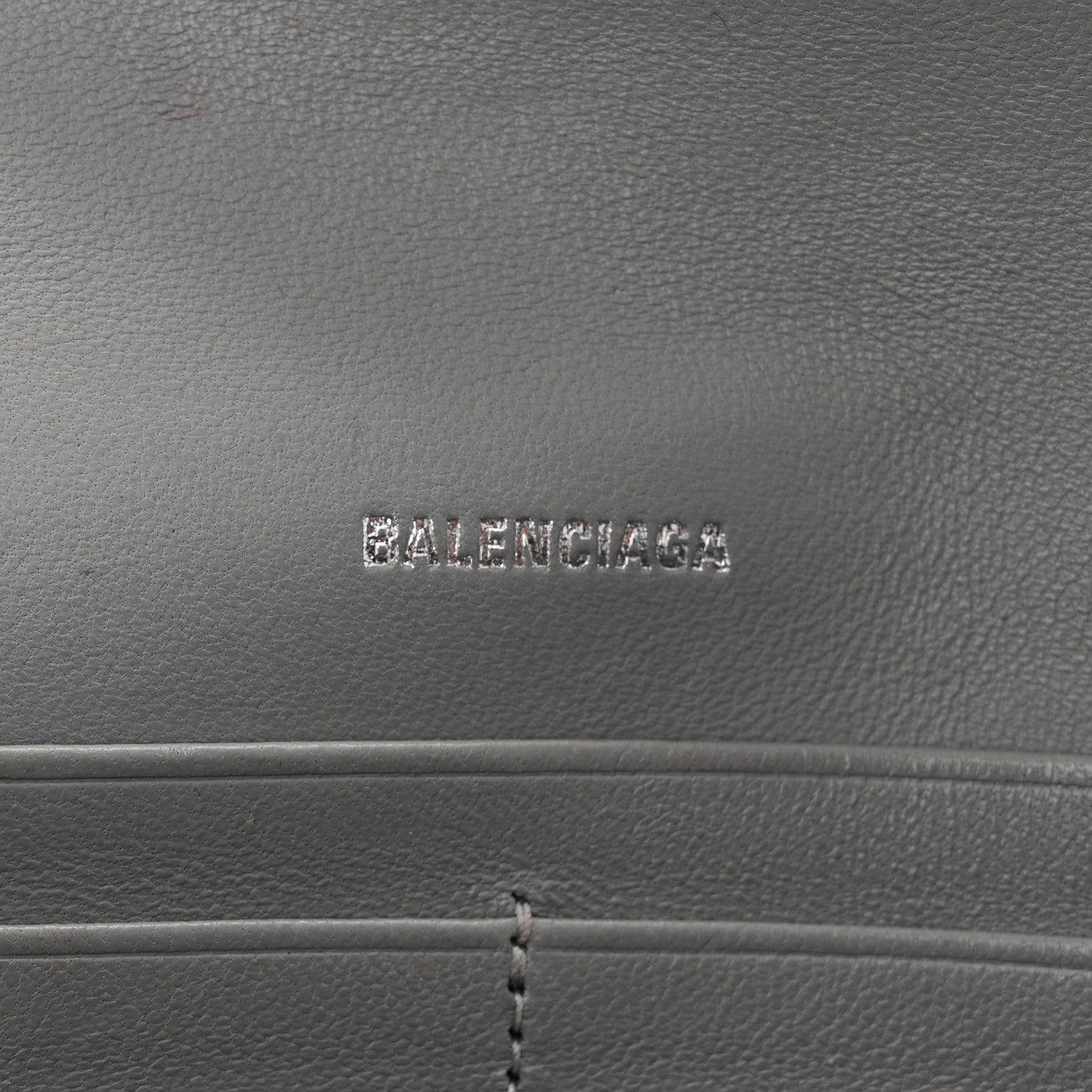 Balenciaga Metallic Calfskin Quilted Crush Wallet On Chain Silver