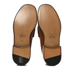 Gucci Harness Calfskin GG Tennis Embossed Mens Horsebit Loafers 9 Dark Brown