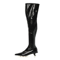 Miu Miu Nappa Stretch Knee High Heel Boot 36.5 Black
