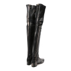 Chanel Metallic Lambskin Star Fantasy High Boots 36.5 Dark Grey