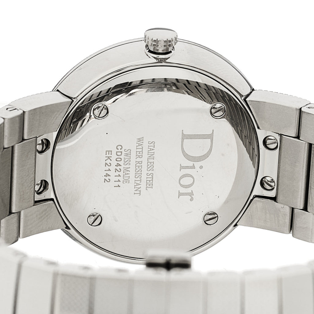 Christian Dior Stainless Steel Diamond Bezel 33mm La D De Dior Quartz Watch
