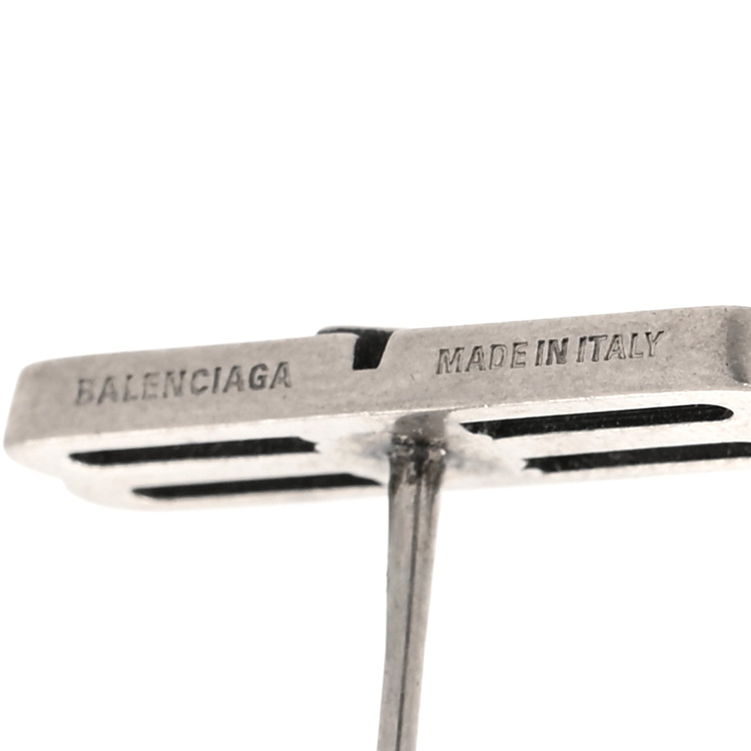 Balenciaga Metal BB Icon Earrings Silver