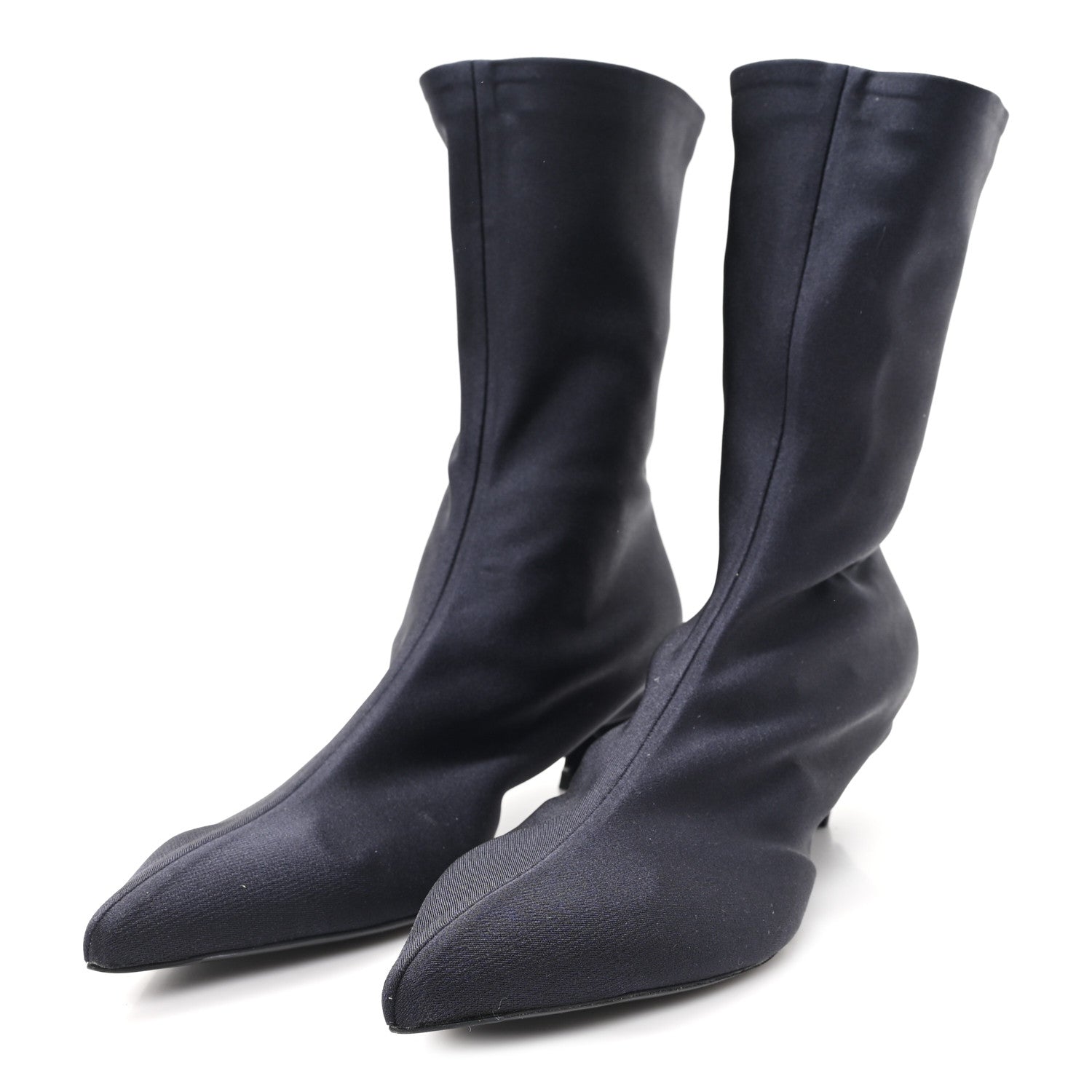 Balenciaga Jersey Crepe Pointed Toe Knife Booties 40 Black
