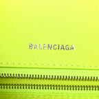 Balenciaga Faux Fur Medium Fluffy Hourglass Top Handle Bag Fluo Yellow