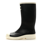 Chanel Caoutchouk CC High Boots 40 Black White