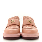 Chanel Lambskin Quilted CC Turnlock Loafers 35.5 Dark Pink