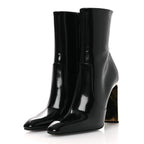 Saint Laurent Vitello Marilyn Auteuil 105 Ankle Zip Boots 37.5 Black