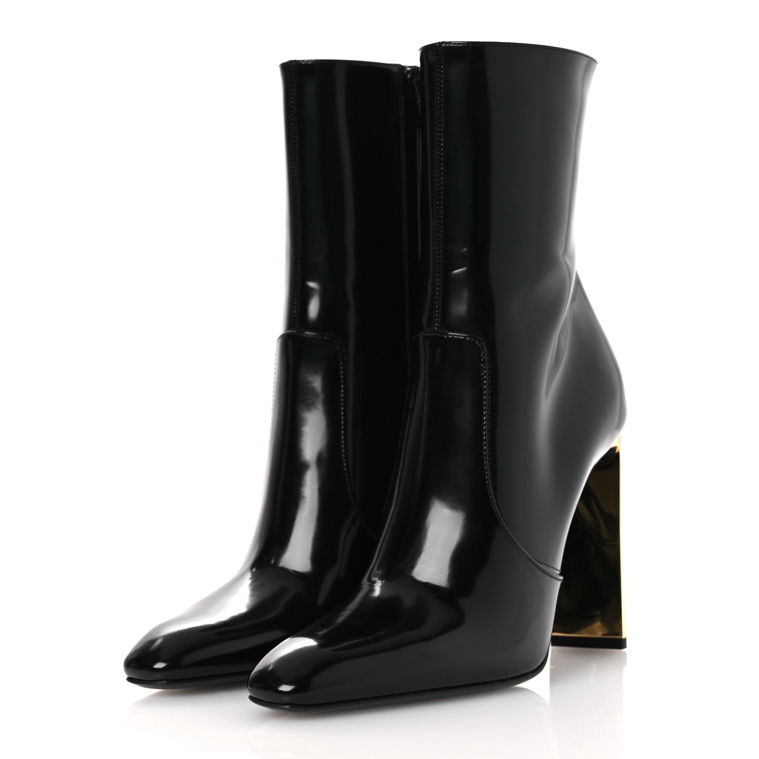 Saint Laurent Vitello Marilyn Auteuil 105 Ankle Zip Boots 37.5 Black