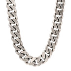 Saint Laurent Metal Curb Chain Necklace Oxidized Silver