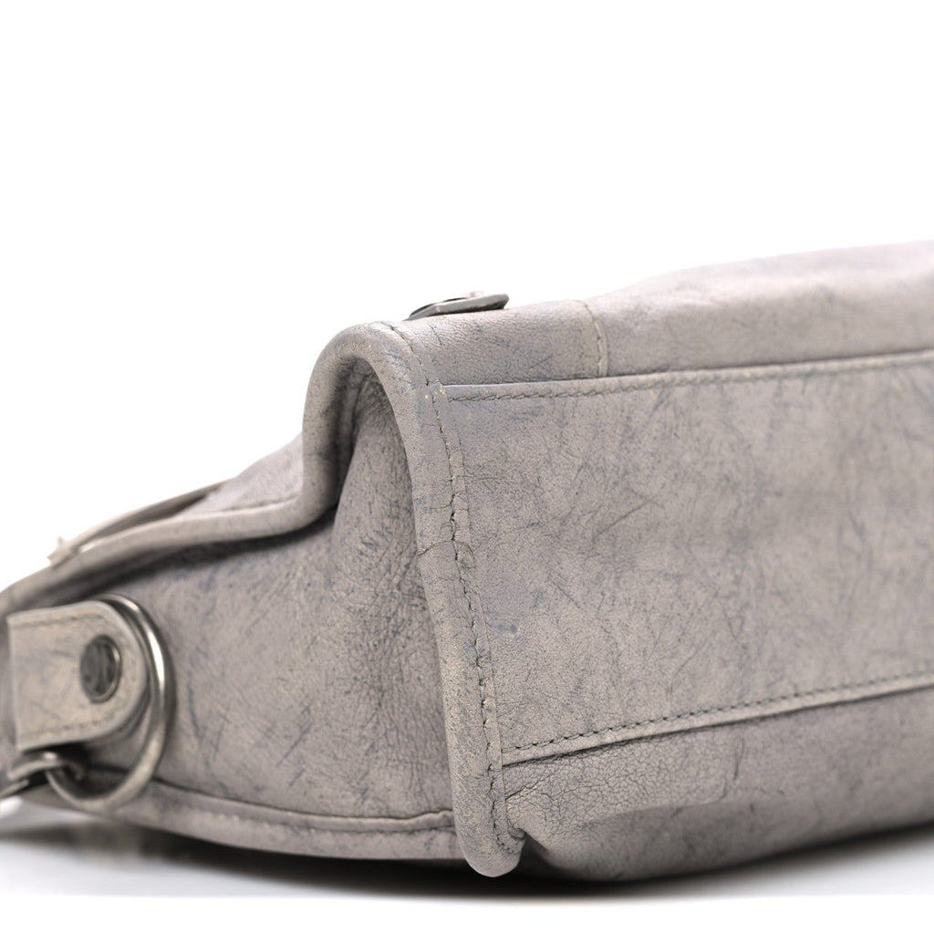 Balenciaga Agneau Marble Hardware Mini City Grey